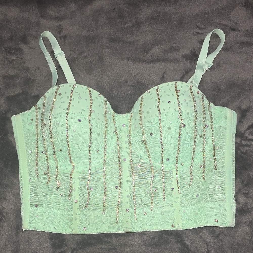 Windsor Light Green Sequin Top